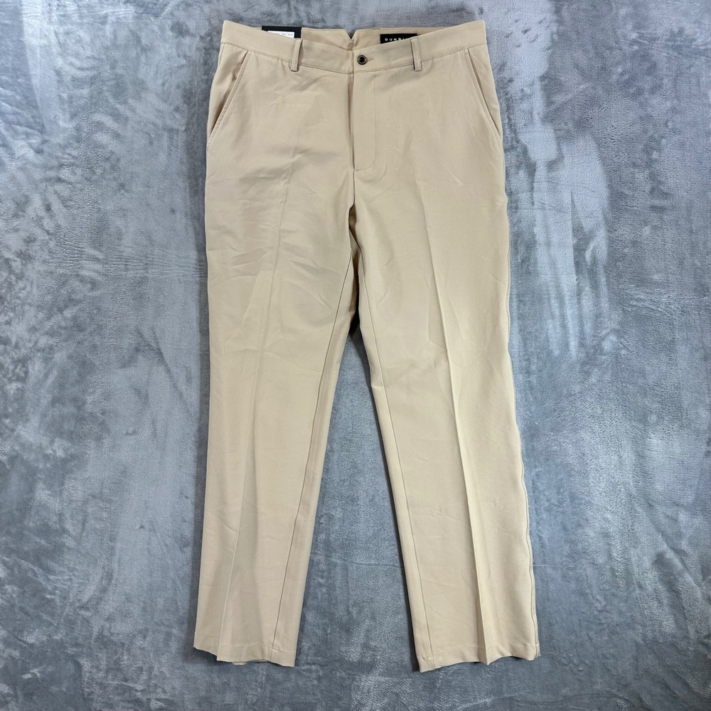 New Dunning Golf Performance Stretch Pants Mens Size 33x30 Khaki Tan
